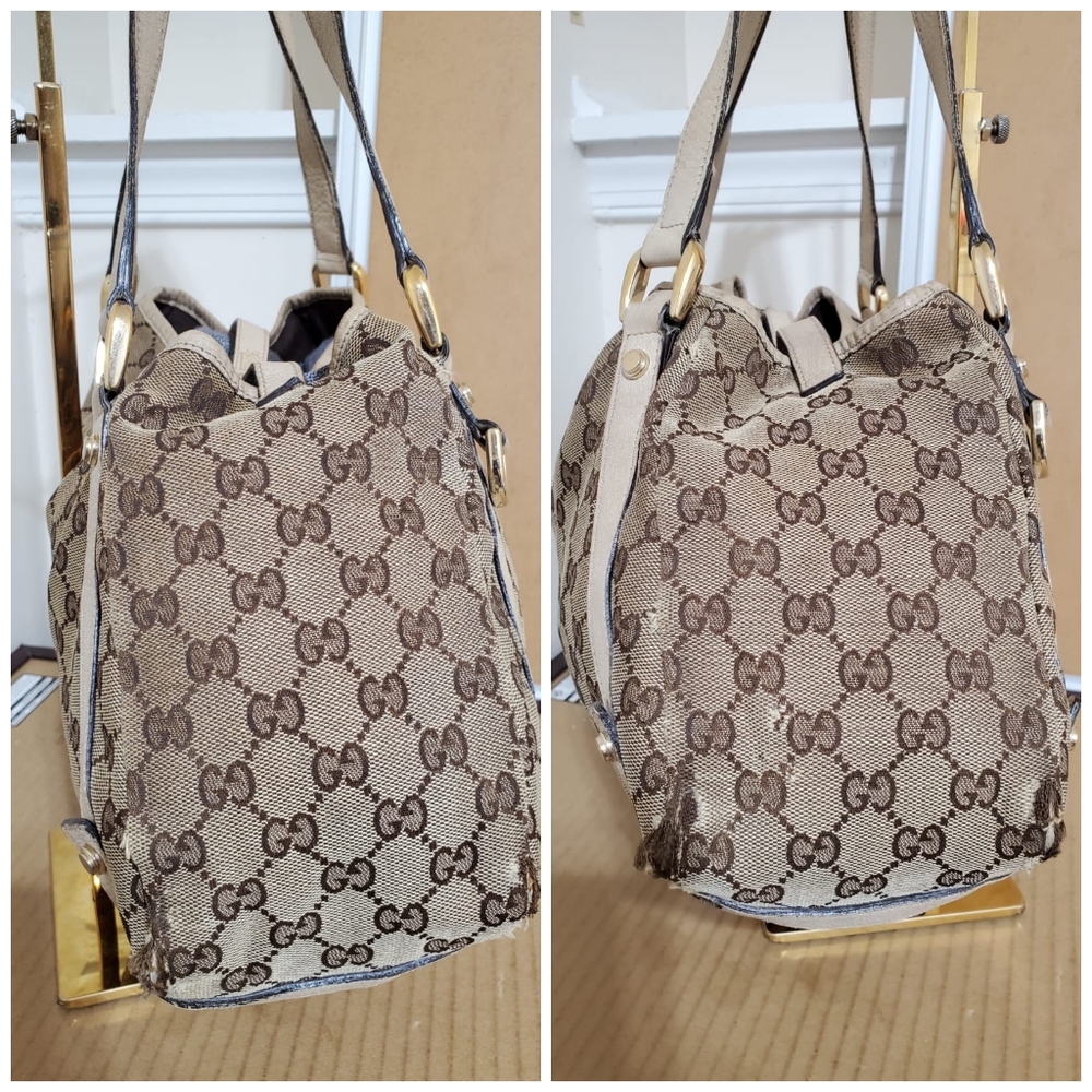 GUCCI Monogram Medium Abbey Shoulder Bag Off White - Picture 7 of 11